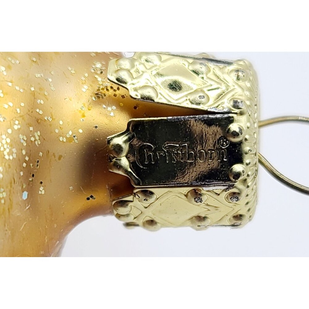 Vintage Gold Glass Angel Cherub Ornament Star Design Handcrafted By Christborn - Picture 6 of 8